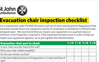 evacuation chair inspection checklist