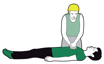 Cardiac arrest first aid - repeat compressions 30 times