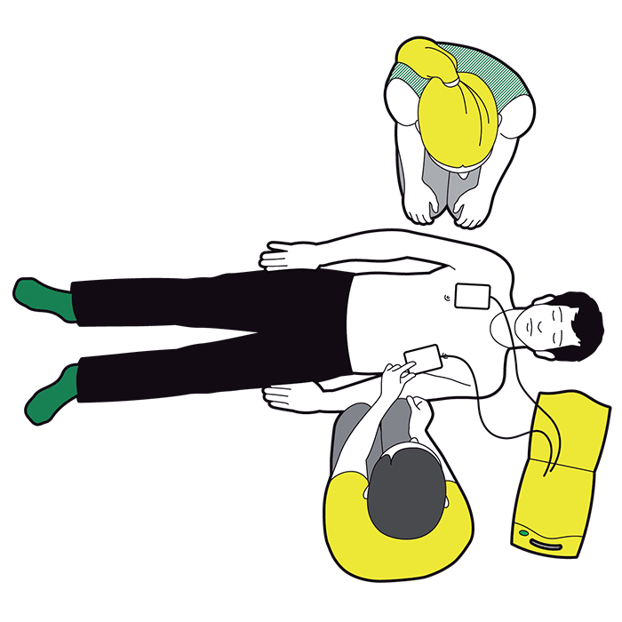 Using a defibrillator - attach pads