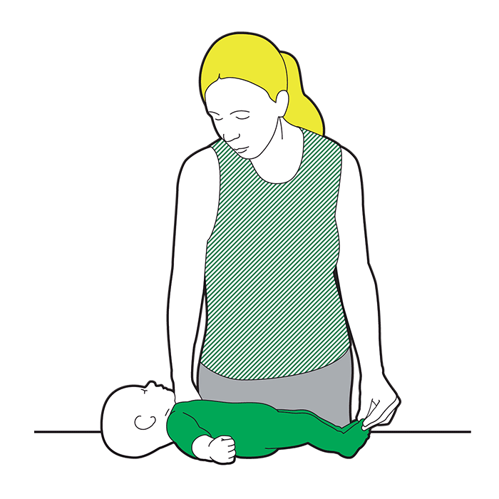 Baby first aid - perform a primary survey and monitor their response