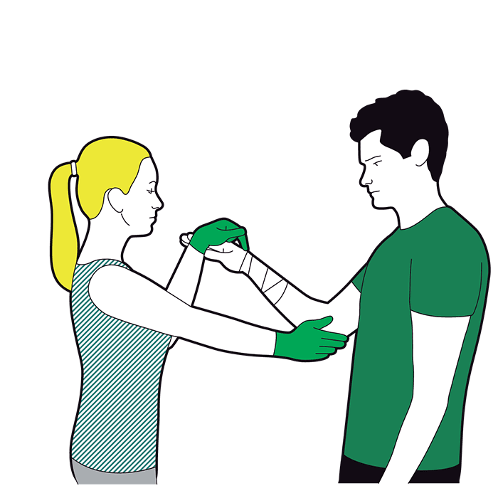 Severe bleeding first aid - check their circulation beyond the bandage