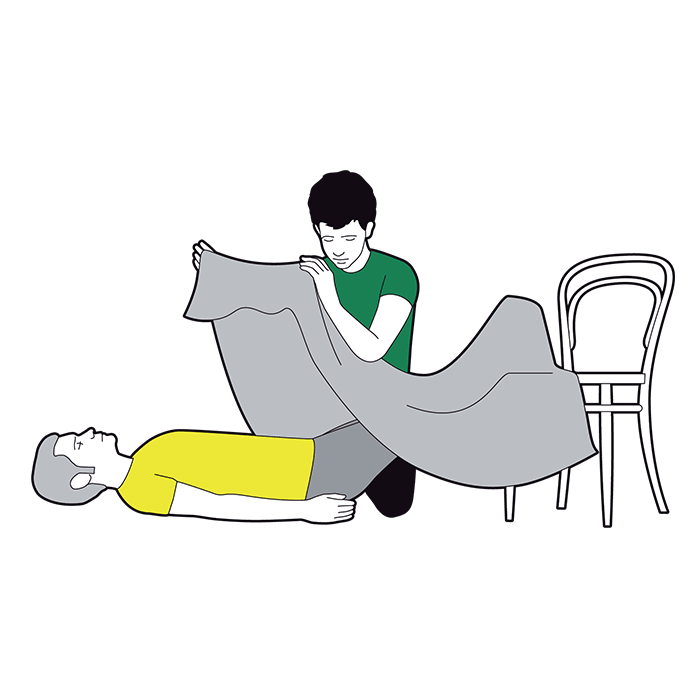 Shock first aid - cover them with a coat or blanket to keep warm