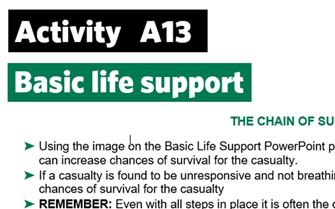 KS3-A13-Chain of survival