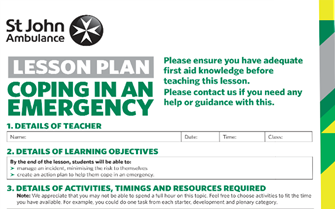 Coping in an Emergency lesson plan image Coping in an Emergency lesson plan image