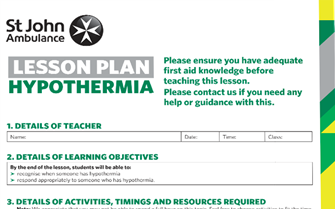 Hypothermia lesson plan image