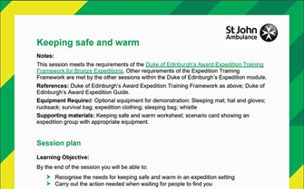 Image of Keeping Safe and Warm lesson plan