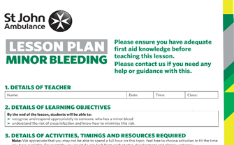 Minor Bleeding lesson plan image Minor Bleeding lesson plan image