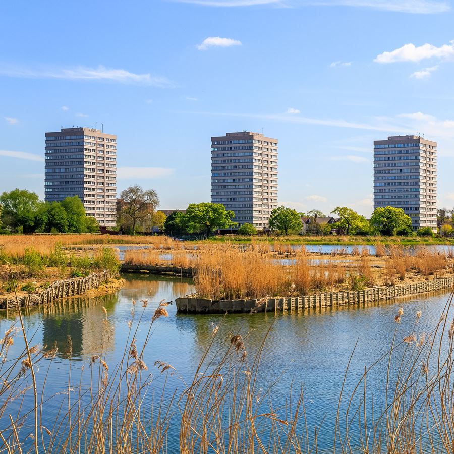 London's Hackney landscape including flats