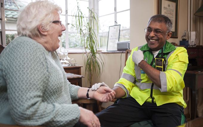 SJA Community First Responder supports patient in her home