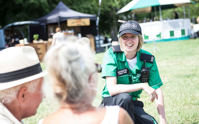 St John Ambulance volunteers providing support