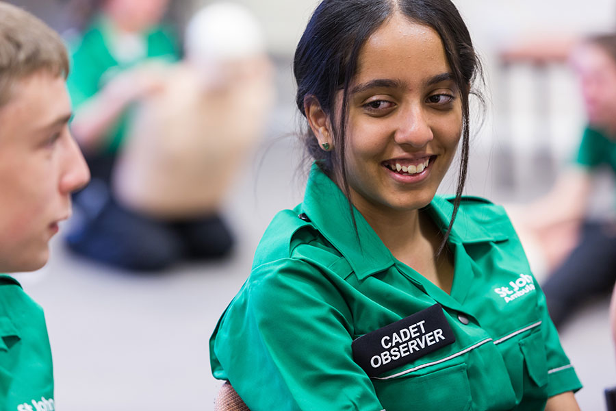 Cadet observer smiling