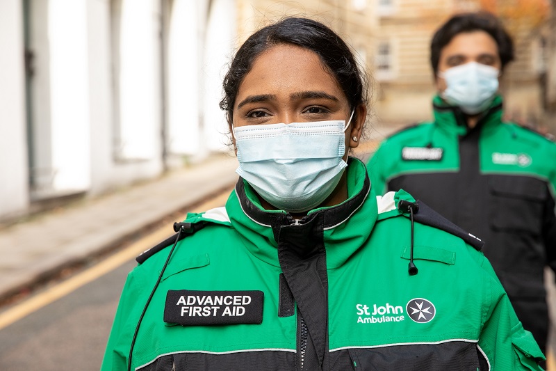 Advanced first aiders wearing face masks