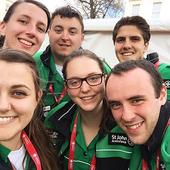 Jodie Gough with the St John Ambulance team