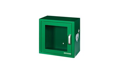 Green Indoor Defibrillator Cabinet with Alarm