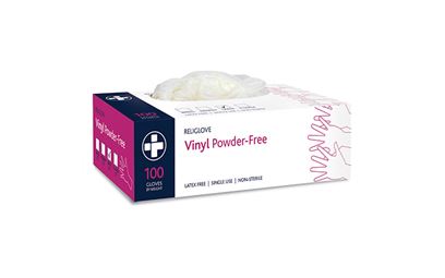 Box of 100 Large Vinyl Powder-Free Gloves