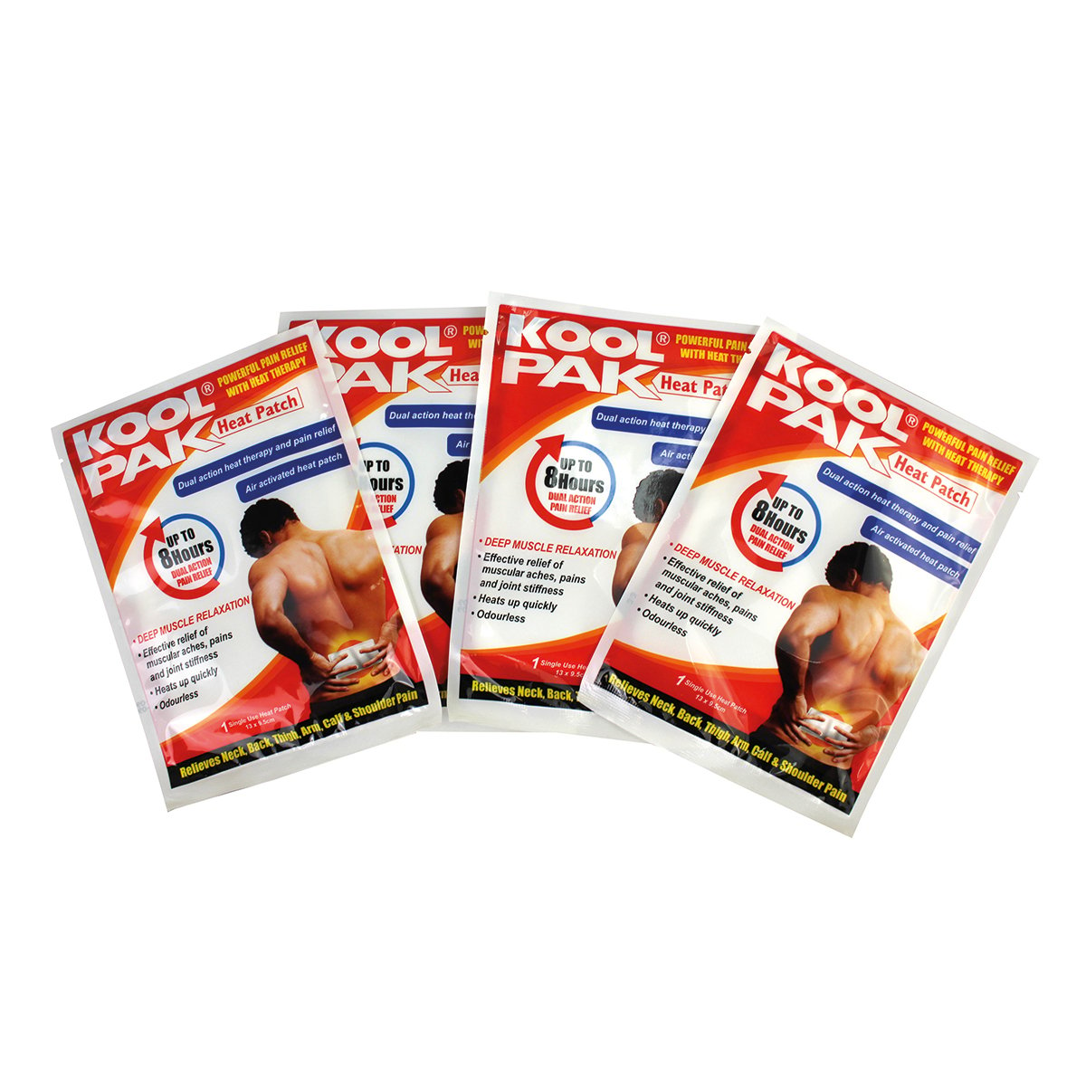 Pack of 4 13 x 9.5cm KoolPak® Heat Patch