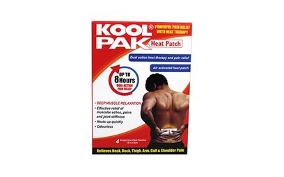 Pack of 4 13 x 9.5cm KoolPak® Heat Patch Pack of 4 13 x 9.5cm KoolPak® Heat Patch