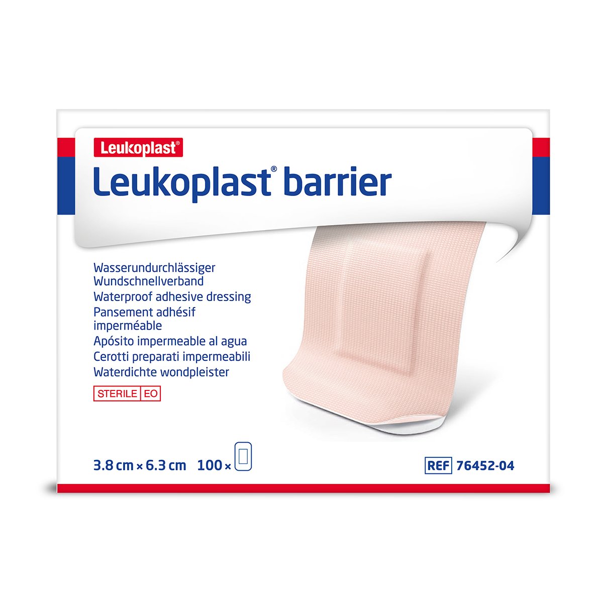 Pack of 100 3.8cm x 6.3cm Leukoplast Barrier Plasters