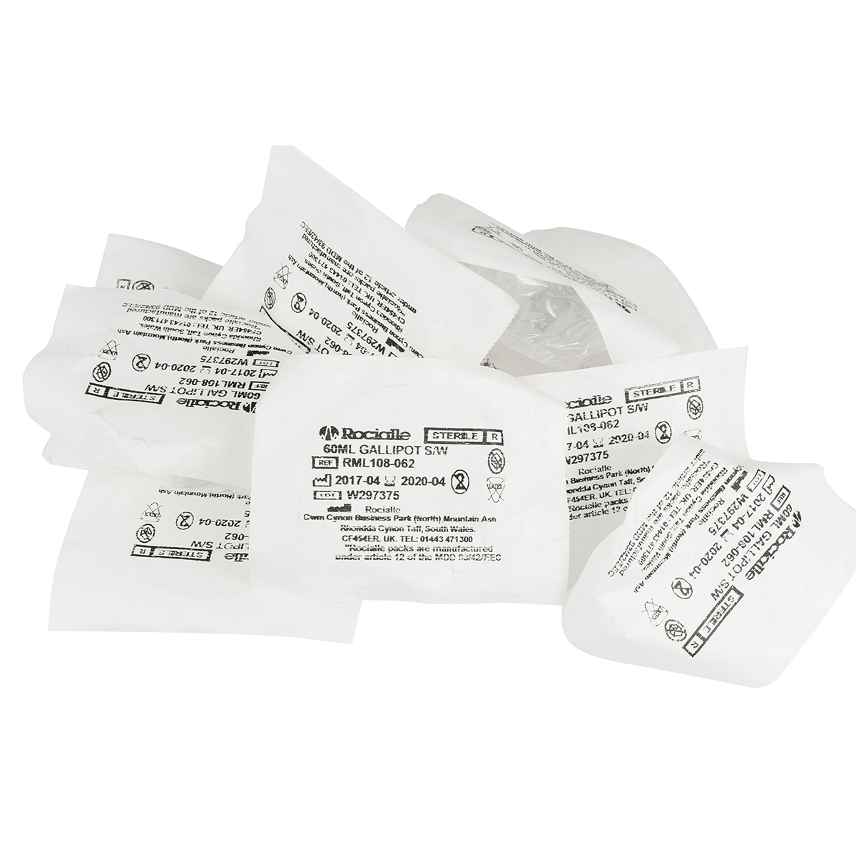 Pack of 10 60ml Sterile Gallipots