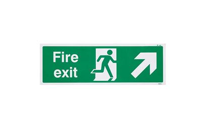 Fire Exit Right Up British Standard Vinyl Sign