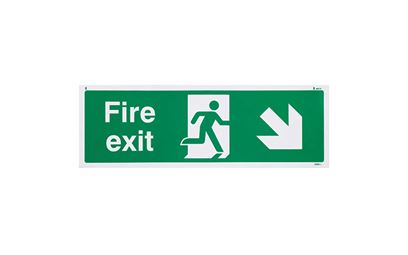 Fire Exit Right Down British Standard Vinyl Sign