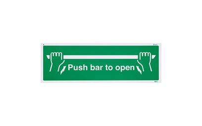 Fire Exit Push Bar to Open British Standard Vinyl Sign