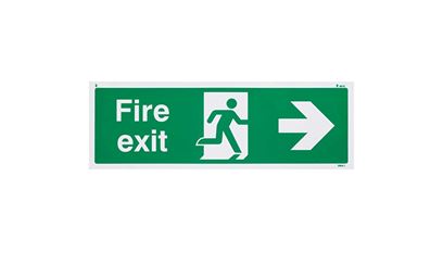 Fire Exit Right British Standard Vinyl Sign