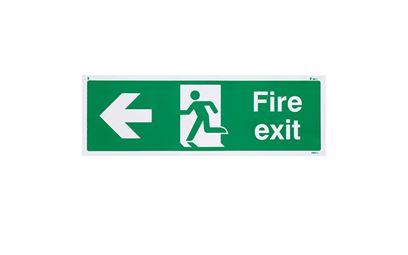  Fire Exit Left British Standard Vinyl Sign