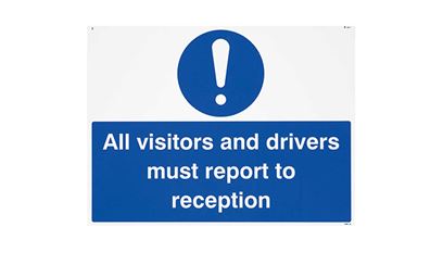 All Visitors Must Report To Reception Vinyl Sign