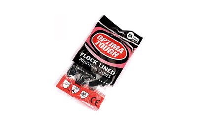 Medium Black Optima Tough Rubber Gloves