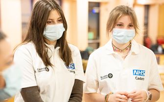 NHS Cadets training in a hospital