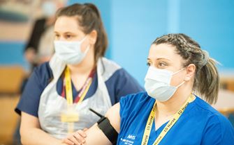 Nurses in a hospital training NHS Cadets