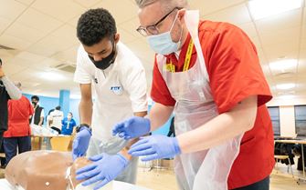 What it's like being an NHS Cadet. NHS Cadet practising CPR